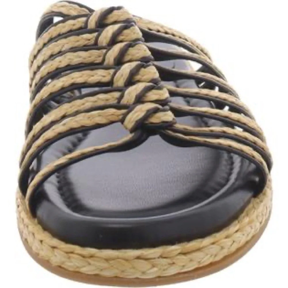 Nine West Adila Black and Tan Slide Sandals Sz 5 BNWOB - Picture 3 of 5